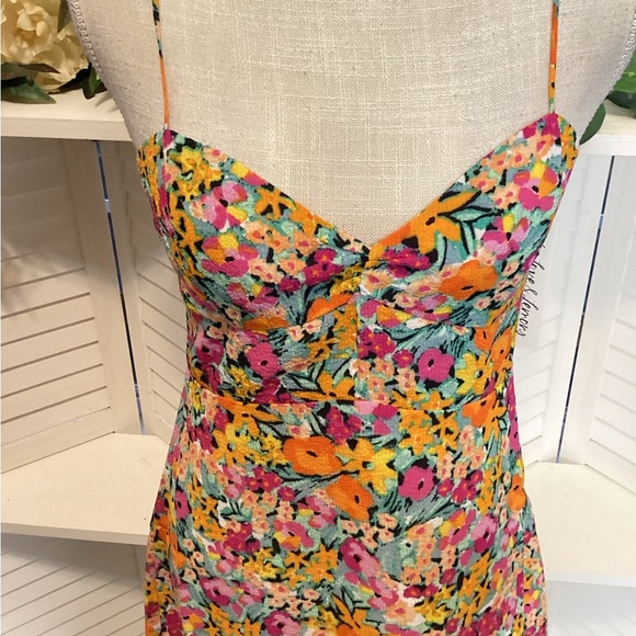 FOR LOVE OR LEMONS NEW Colorful Floral Dress with Straps SIZE SMALL 1323 - Picture 2 of 6